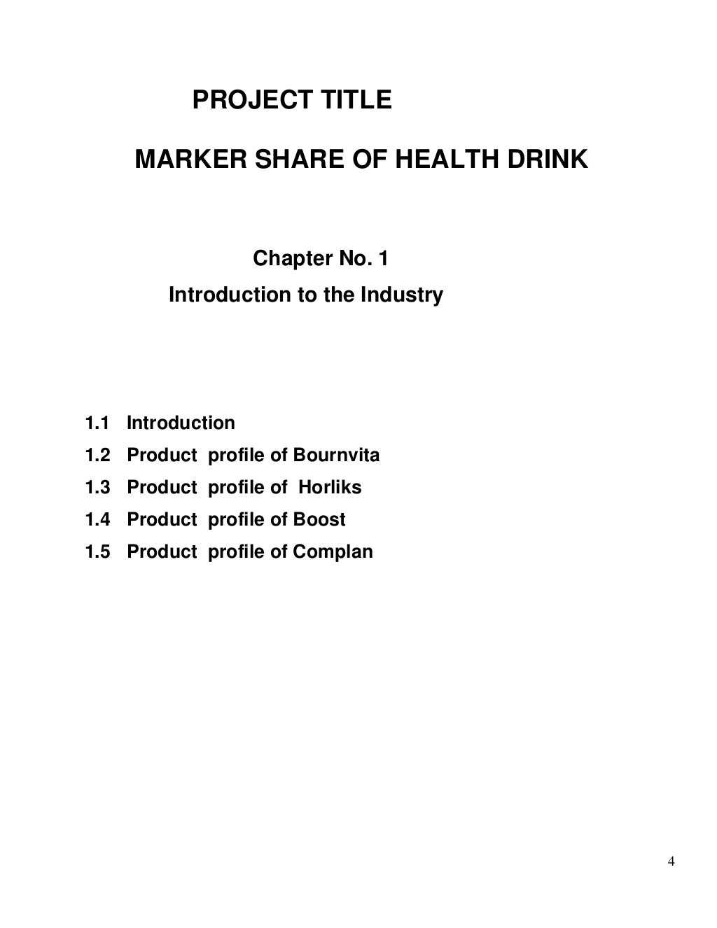 Market share of health drink” 1
