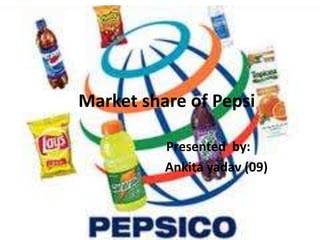 Market share of Pepsi

          Presented by:
          Ankita yadav (09)
 