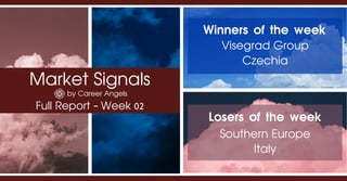 Market Signals
by Career Angels
Full Report - Week 02
Winners of the week
Southern Europe
Italy
Losers of the week
Visegrad Group
Czechia
 