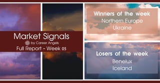 Market Signals
by Career Angels
Full Report - Week 05
Winners of the week
Benelux
Iceland
Losers of the week
Northern Europe
Ukraine
 