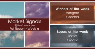 Market Signals
by Career Angels
Full Report - Week 15
Winners of the week
Visegrad
Czechia
Losers of the week
Baltics
Croatia
 