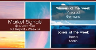 Market Signals
by Career Angels
Full Report - Week 18
Winners of the week
Visegrad
Germany
Losers of the week
Iberia
Spain
 