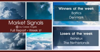 Market Signals
by Career Angels
Full Report - Week 37
Winners of the week
Benelux
The Netherlands
Losers of the week
Baltics
Denmark
 