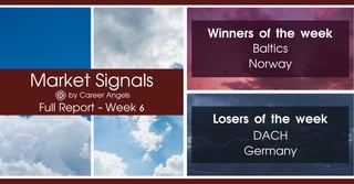 Market Signals
by Career Angels
Full Report - Week 6
Winners of the week
Baltics
Norway
Losers of the week
DACH
Germany
 