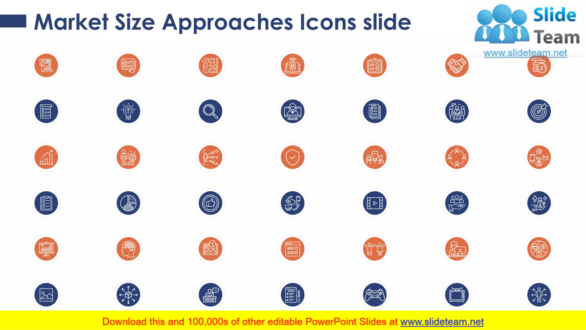 Market Size Approaches Icons slide
22
 
