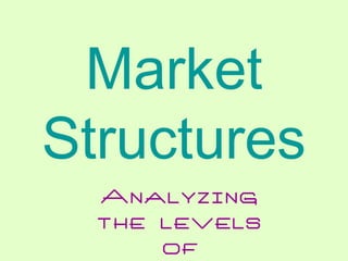 Market
Structures
Analyzing
the levels
of

 
