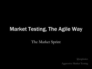 Market Testing, The Agile Way The Market Sprint @explorics Aggressive Market Testing 