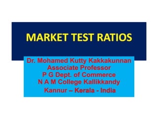 Dr. Mohamed Kutty Kakkakunnan
Associate Professor
P G Dept. of Commerce
N A M College Kallikkandy
Kannur – Kerala - India
 
