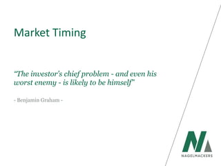 Market Timing
“The investor’s chief problem - and even his
worst enemy - is likely to be himself”
- Benjamin Graham -
 