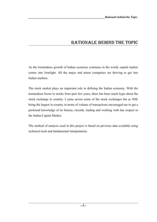 Market Rationale Market trend analysis of national stock exchange of india | DOC