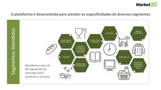SegmentosAtendidosA plataforma é desenvolvida para atender as especificidades de diversos segmentos
Atendemos mais de
40 segmentos de
mercado entre
comércio e serviços
 