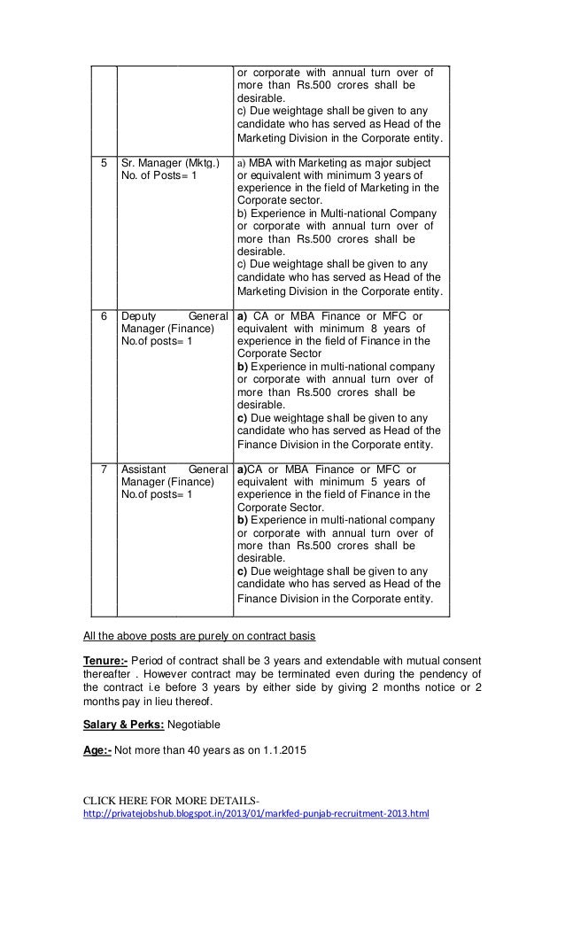 Markfed Punjab Jobs 15 16 Vacancy Eligibility Complete Details