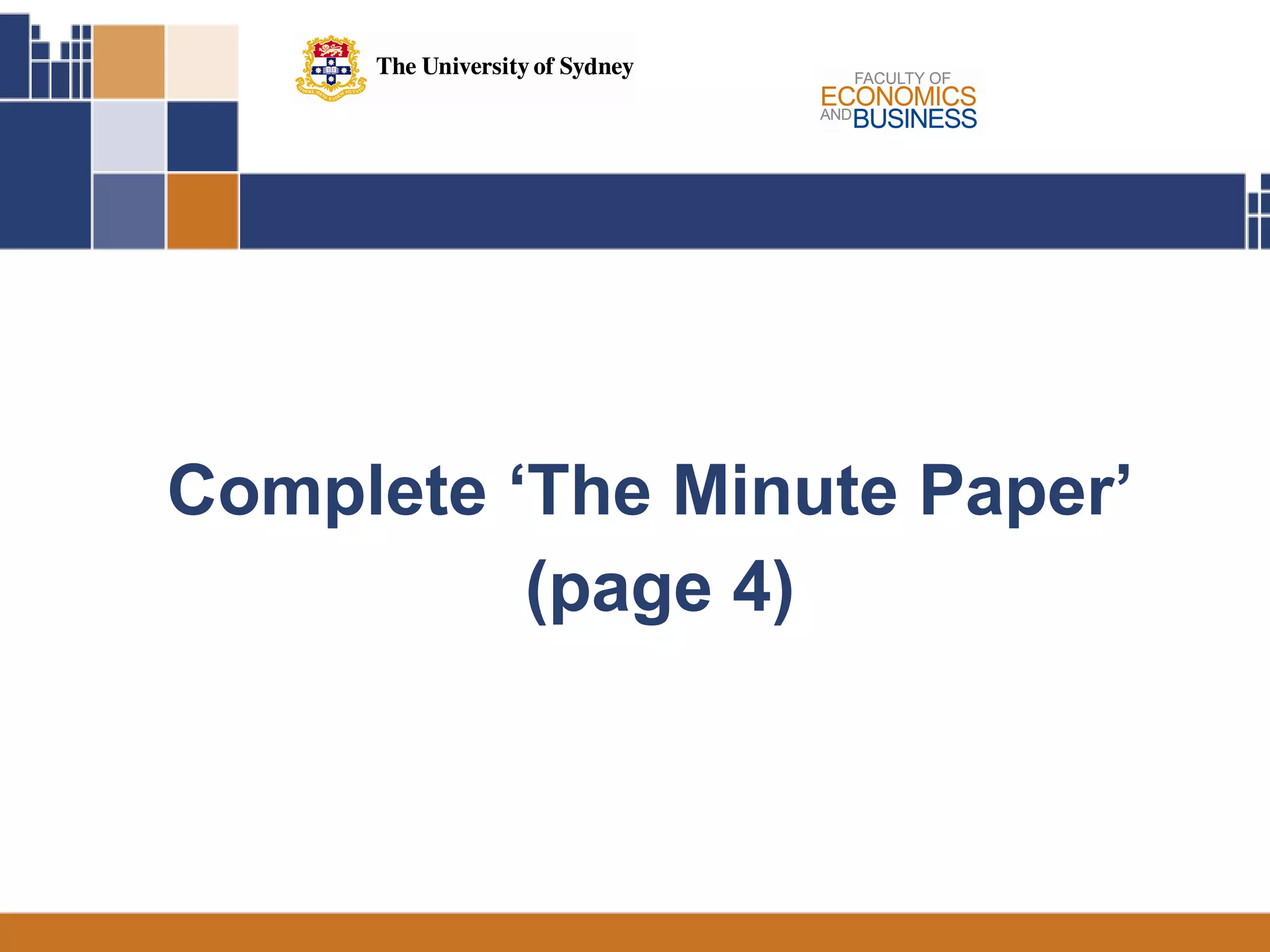 Complete ‘The Minute Paper’  (page 4) 