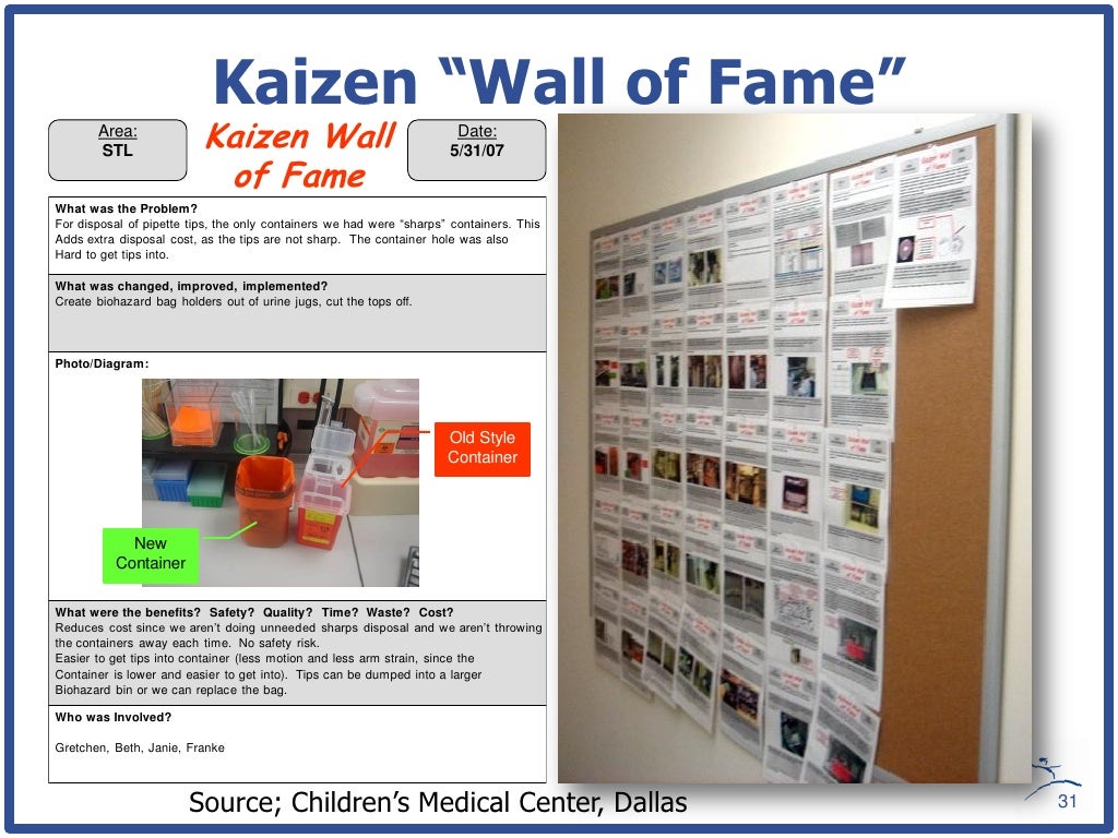 kaizen wall of fame area cleaning ads examples