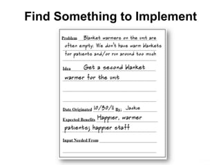Find Something to Implement
 