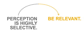 PERCEPTION BE RELEVANT. 
IS HIGHLY 
SELECTIVE. 
 