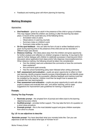 Marking Policy Examples Marking and feedback policy | DOC