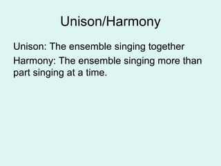 Unison Example Music Terminology | PPT