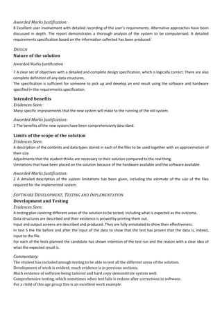 Marking report | DOCX
