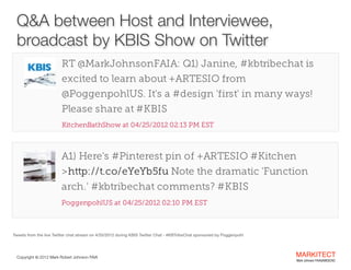 Poggenpohl Live Twitter Chat - #kbtribechat Slide 12