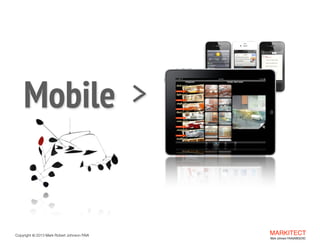 Mobile Apps
for SketchUp
• Showcase designs  

on your iPad

• Virtual 3D walkthroughs  

by moving your ﬁnger  
on the sc...