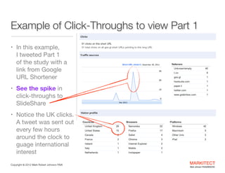 Example of Click-Throughs to view Part 1
• In this example,  

I tweeted Part 1  
of the study with a
link from Google  
U...