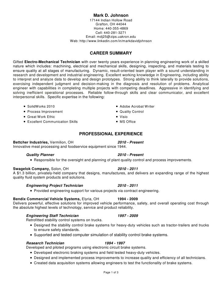 research technician resumes
