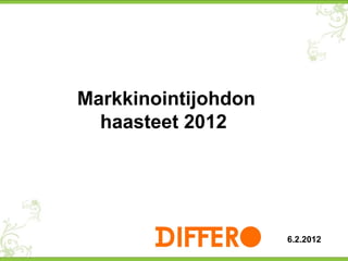 Markkinointijohdon haasteet 2012  6.2.2012 