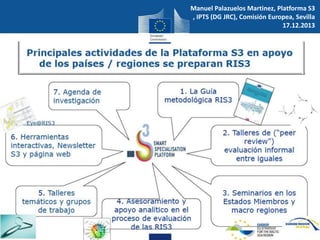 Manuel Palazuelos Martinez, Platforma S3
, IPTS (DG JRC), Comisión Europea, Sevilla
17.12.2013

 