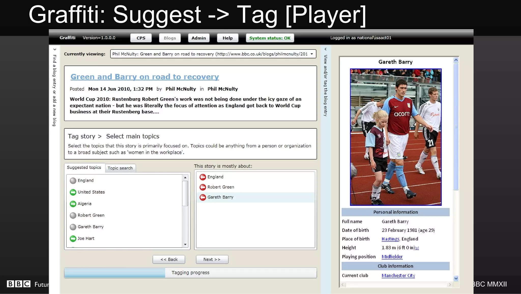 Graffiti: Suggest -> Tag [Player]




Future Media                        © BBC MMXII
 