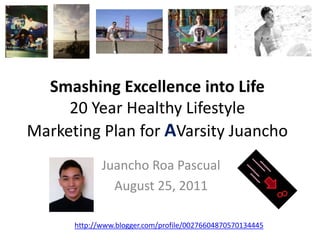 Smashing Excellence into Life20 Year Healthy LifestyleMarketing Plan for AVarsityJuanchoJuanchoRoaPascualAugust 25, 2011http://www.blogger.com/profile/00276604870570134445