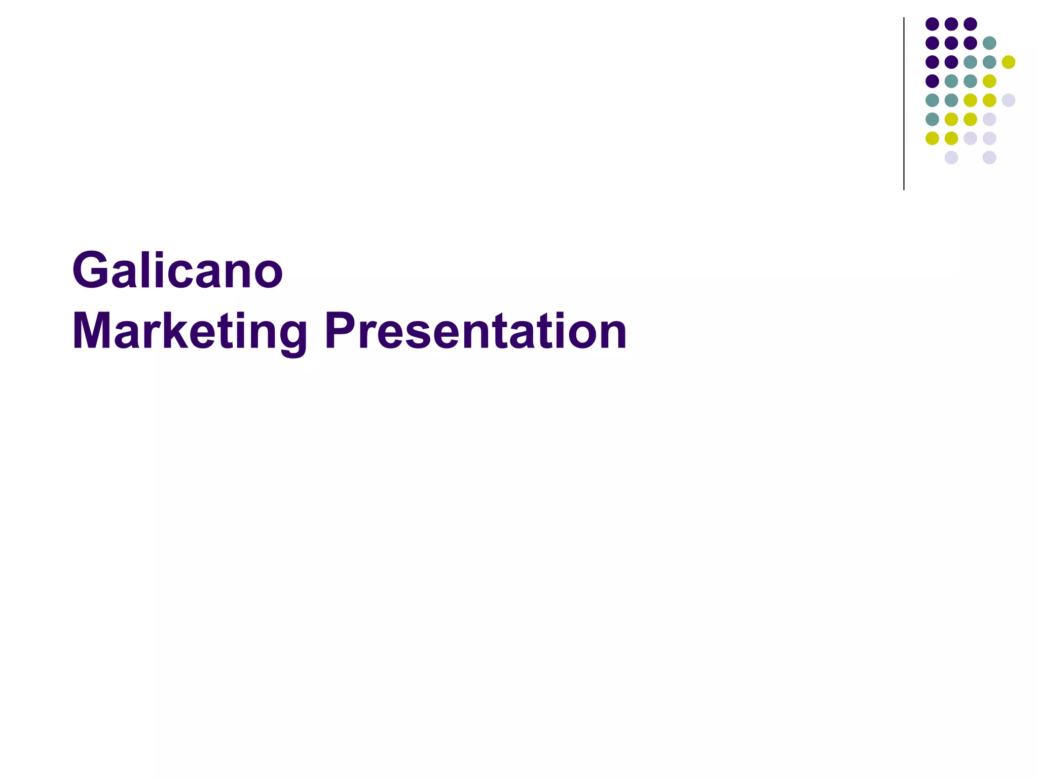 Galicano
Marketing Presentation
 