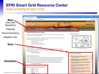 EPRI Smart Grid Resource Center www.smartgrid.epri.com   Menu Use Case Repository Calendar Smart Grid Demo Related Links News Newsletters 
