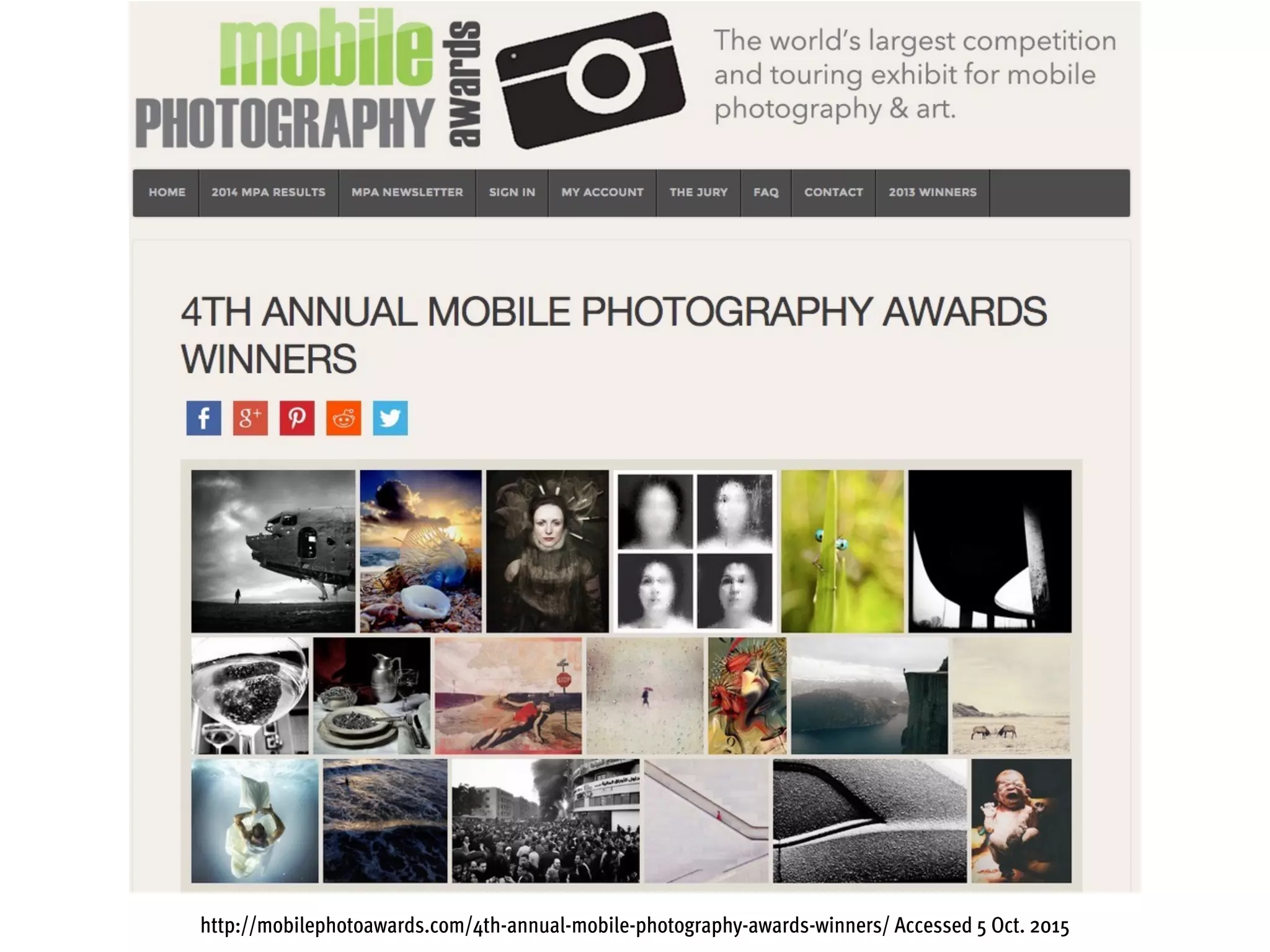 http://mobilephotoawards.com/4th-annual-mobile-photography-awards-winners/ Accessed 5 Oct. 2015
 