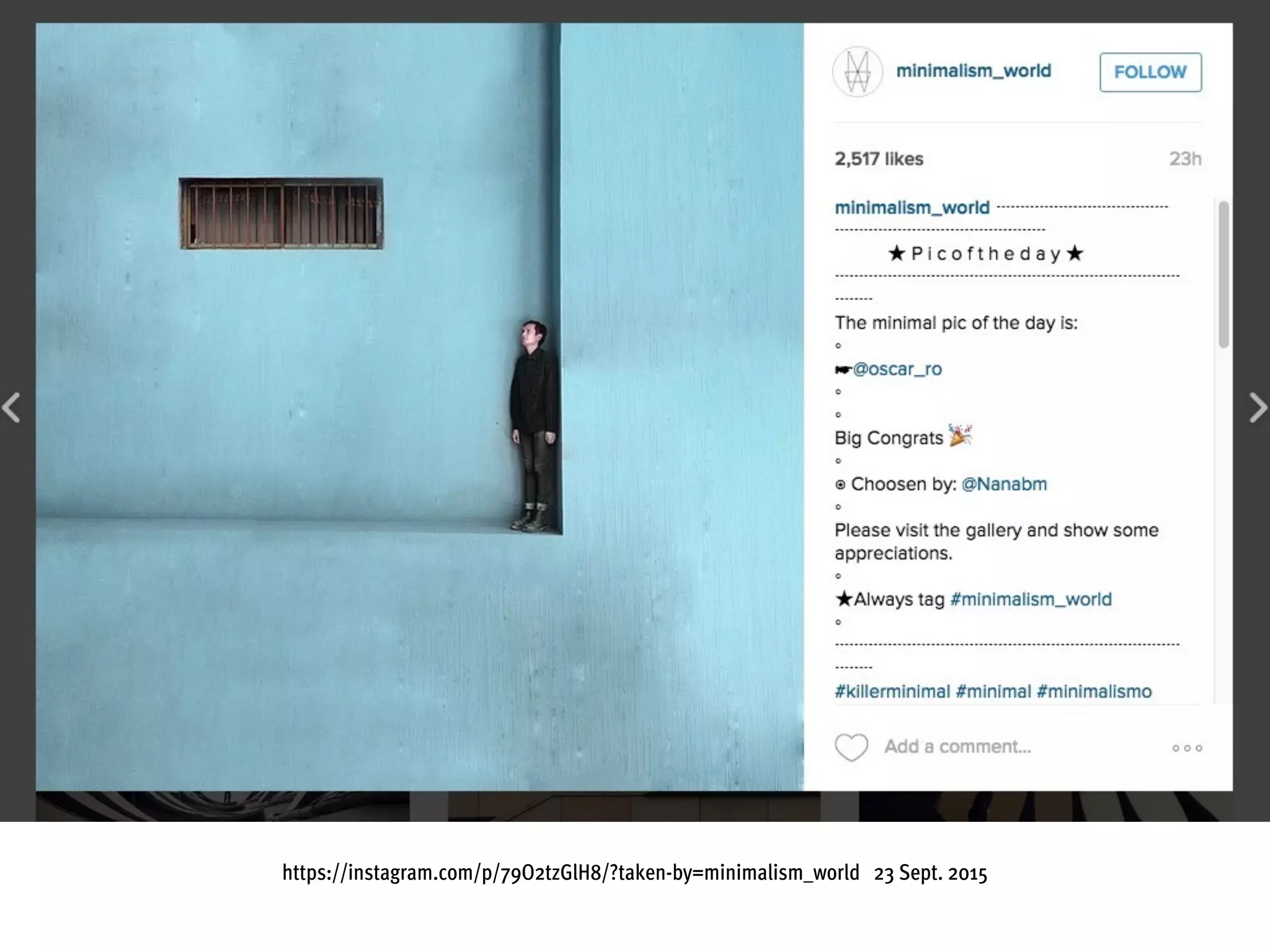 https://instagram.com/p/79O2tzGlH8/?taken-by=minimalism_world 23 Sept. 2015
 