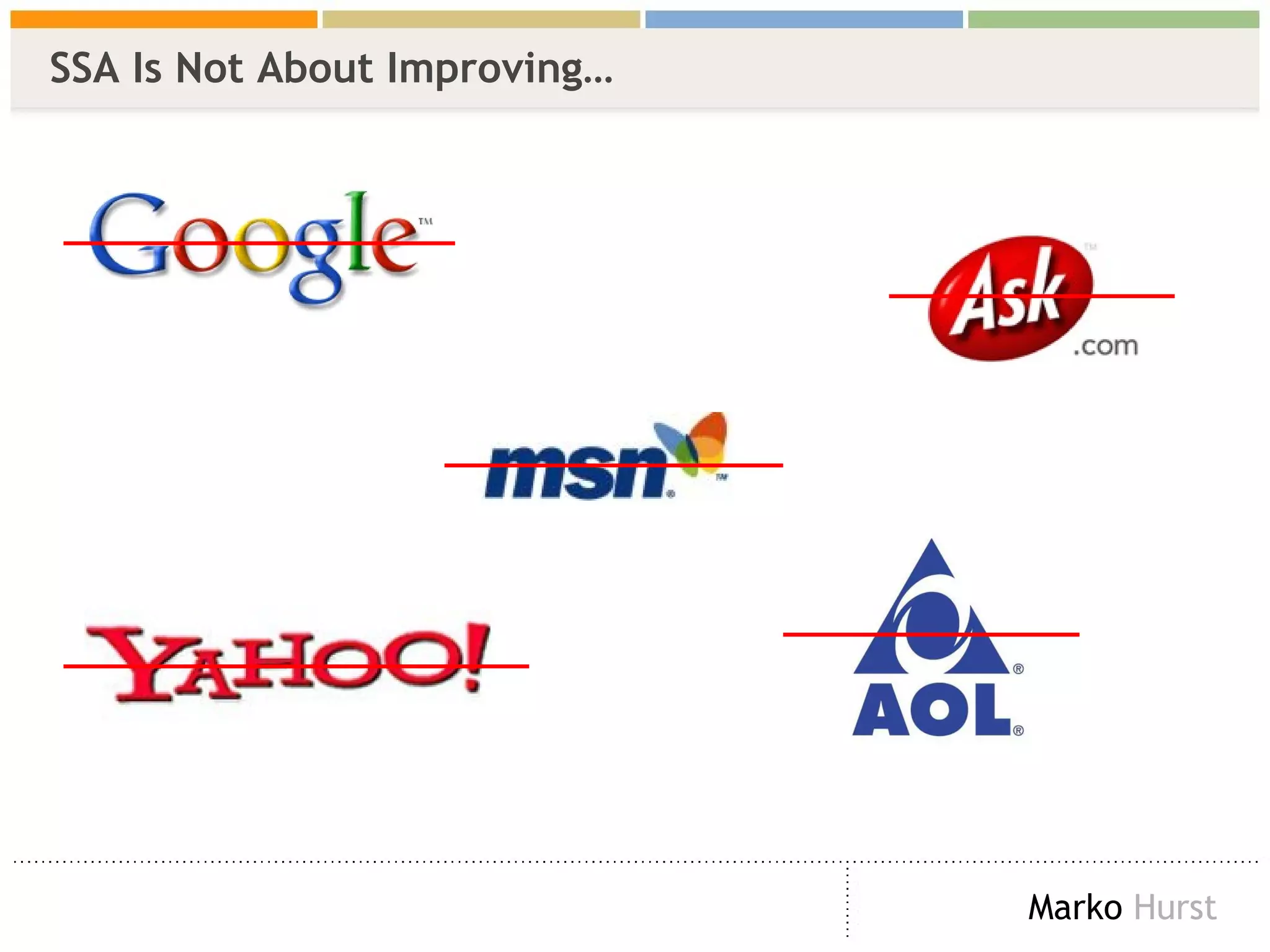 SSA Is Not About Improving… 