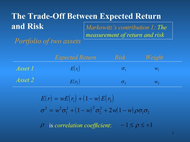Markowitz Portfolio Selection | PPT
