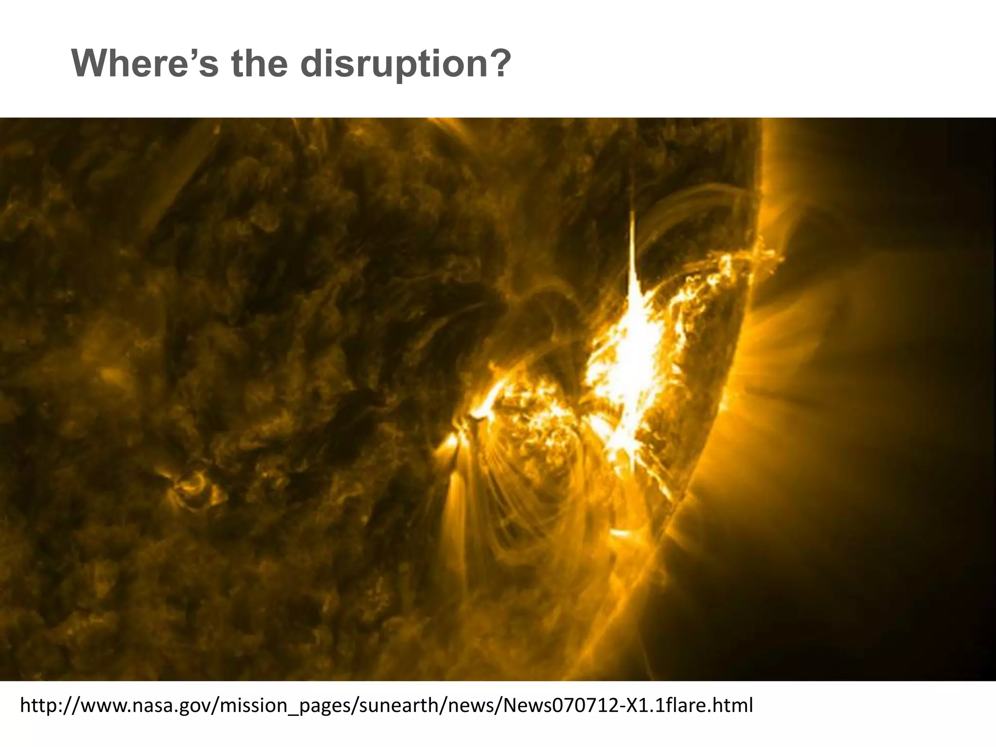 Where’s the disruption?

http://www.nasa.gov/mission_pages/sunearth/news/News070712-X1.1flare.html

 