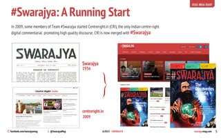 C facebook.com/swarajyamag L @SwarajyaMag ©2015 #SWARAJYA swarajyamag.com
In 2009, some members of Team #Swarajya started ...