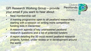 Identifying core biophysical criteria and indicators for peatland monitoring and research