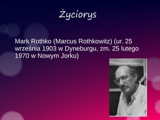 Marcus Rothkowitz Mark rothko | PDF