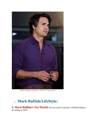 Mark Ruffalo | Biography, Upcoming Movies, Net Worth | DOCX