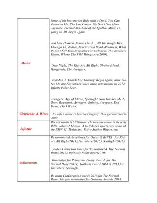 Mark Ruffalo | Biography, Upcoming Movies, Net Worth | DOCX