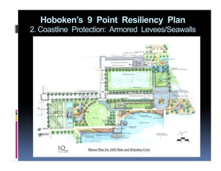 Hoboken’s 9 Point Resiliency Plan
2. Coastline Protection: Armored Levees/Seawalls
 