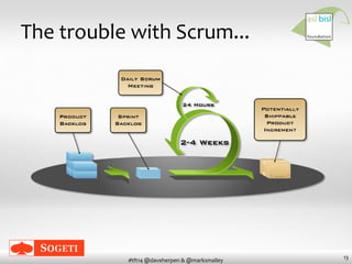 13
#tft14 @daveherpen & @marksmalley
The trouble with Scrum...
 