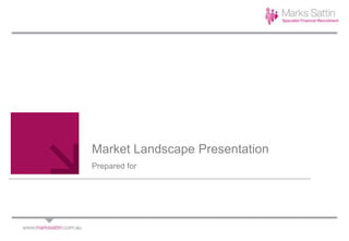 Market Landscape Presentation
Prepared for
 