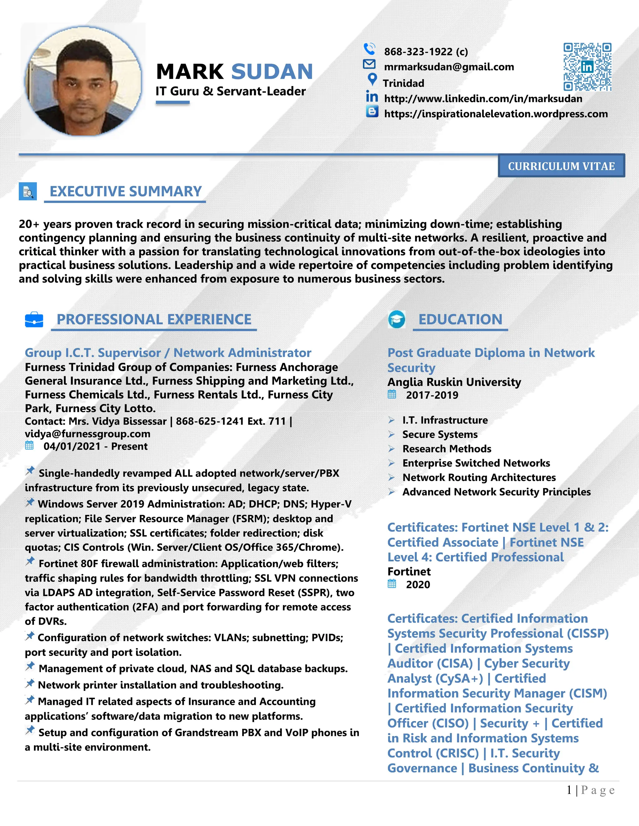Mark Sudan Non-ATS Resume / Curriculum Vitae | PDF