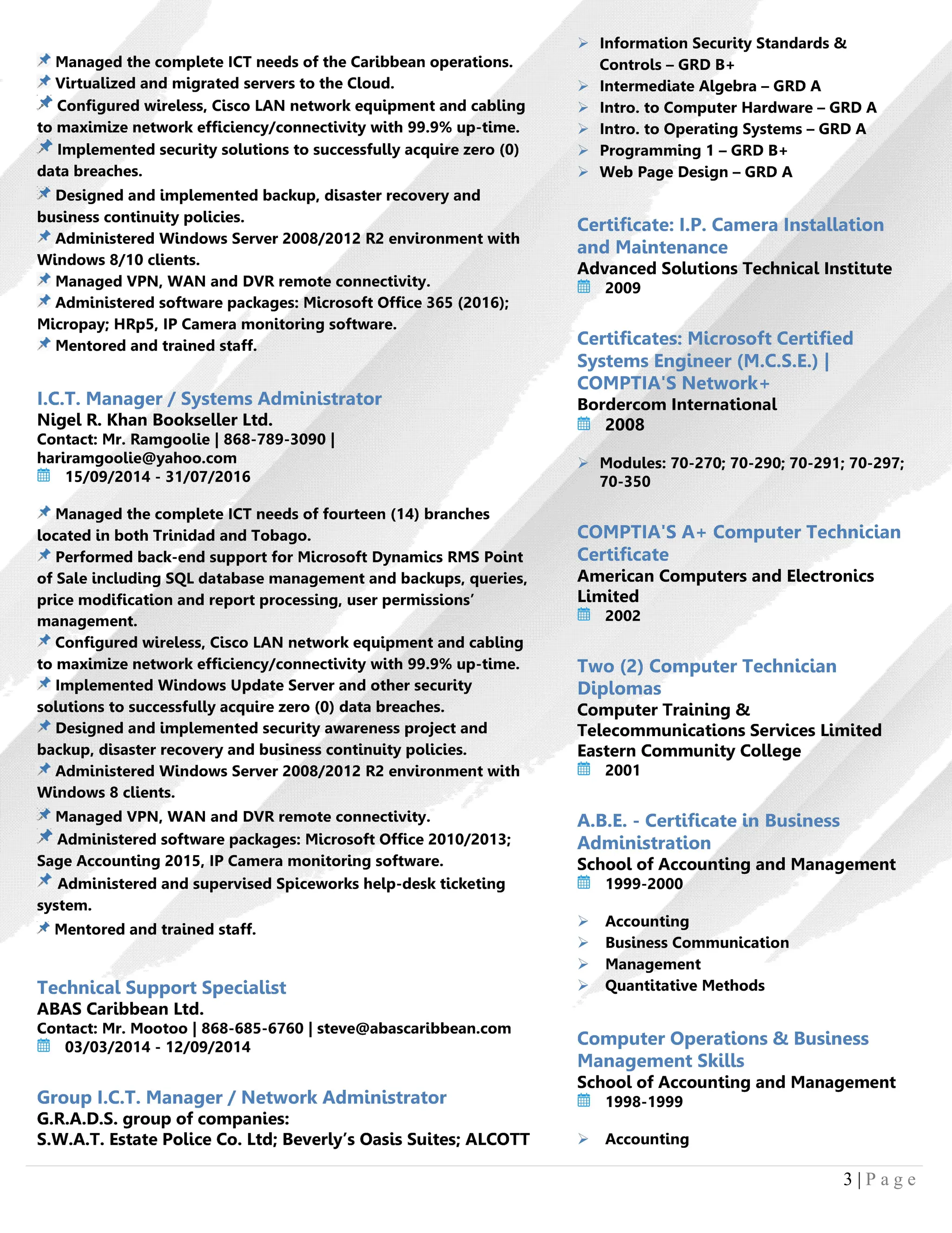 Mark Sudan Non-ATS Resume / Curriculum Vitae | PDF