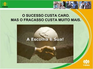 O SUCESSO CUSTA CARO. MAS O FRACASSO CUSTA MUITO MAIS. 