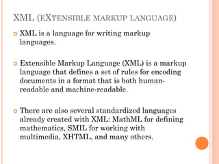 Markup language classification, designing static and dynamic | PPT